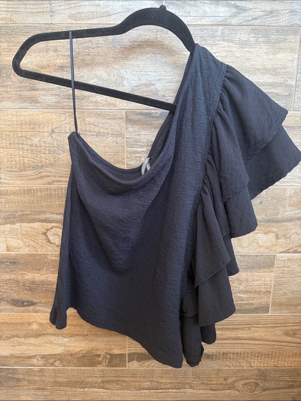 Anthropologie Black Asymmetrical Ruffle Skirt
